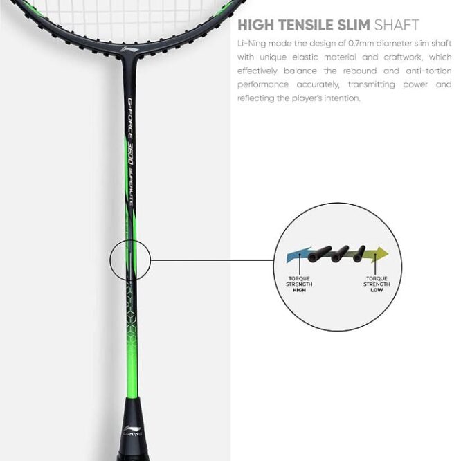 Li-Ning G-Force 3600 Superlite Badminton Racquet (Dark Grey Gold) Pr-2