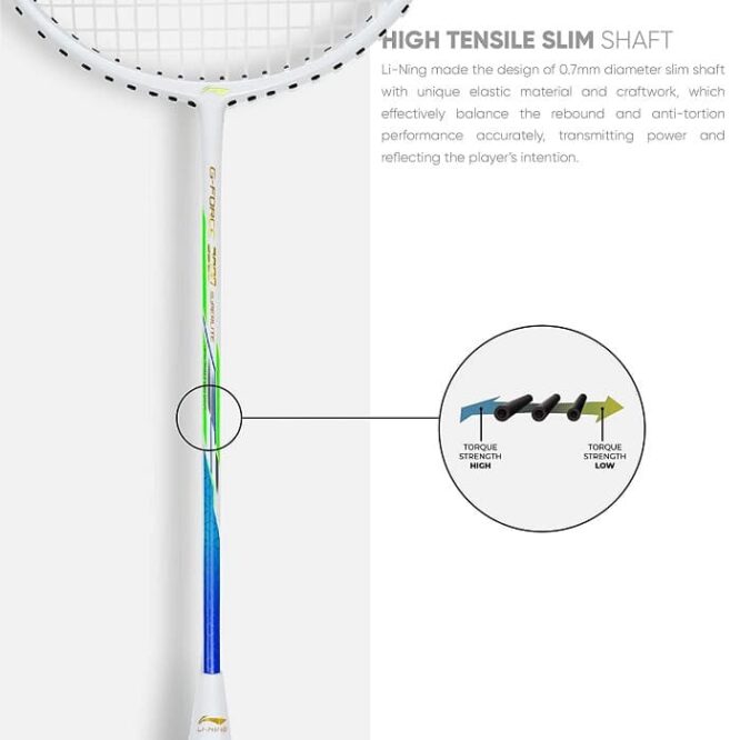 Li-Ning G-Force 3900 Superlite Badminton Racquet (White Blue)Pr-2