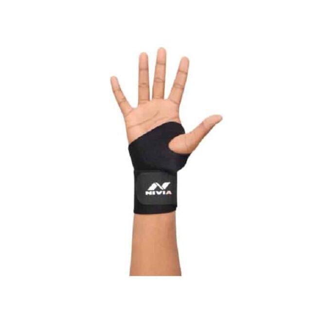 Nivia Orthopedic Basic Wrist with Thumb Support Adjustable (Pair) (RB-24) -Free Size