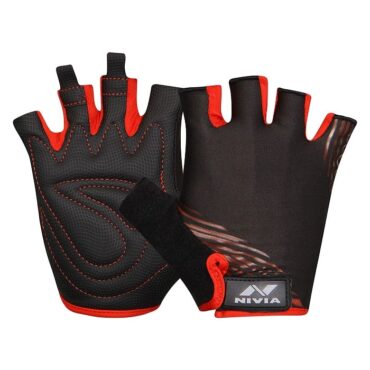 Nivia Rattle Sports Glove -Black/Red