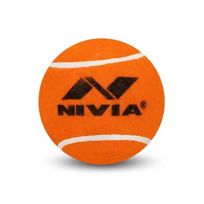 Nivia Cricket Tennis Balls 12 Balls (Orange/Heavy Weight)