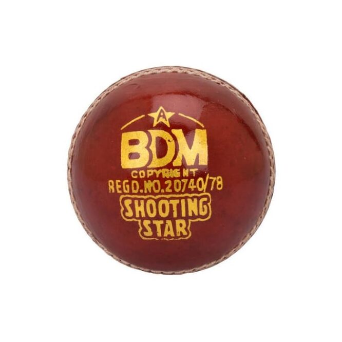 BDM Shooting Star Red Cricket Leather Ball (Pack of 6)