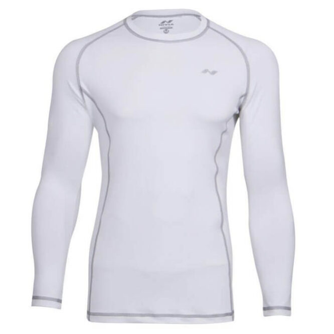 Nivia Men Compression T-Shirt (Full Sleeve, White)