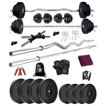 Bodyfit 60kg Weight Plates Exercise Sets Combo Home Gym Set Kit.
