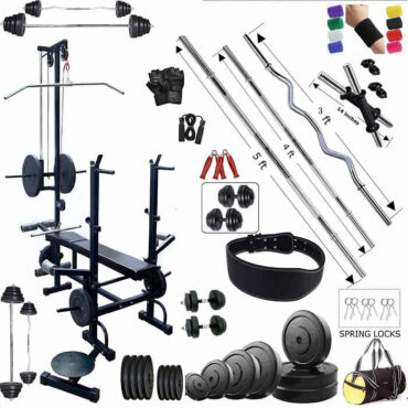 Bodyfit Deluxe Home Gym Combo 20 in 1 Bench (30 kg-100 kg)