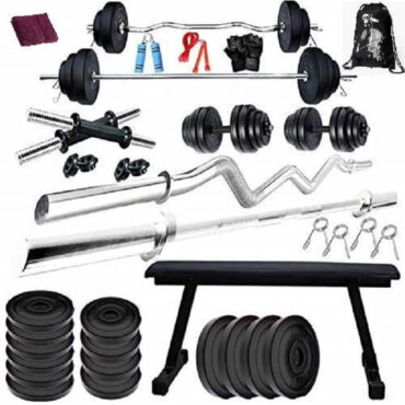Bodyfit Home Gym Set Combo, Home Gym Kit, Gym Equipment (16kg-100 Kg)