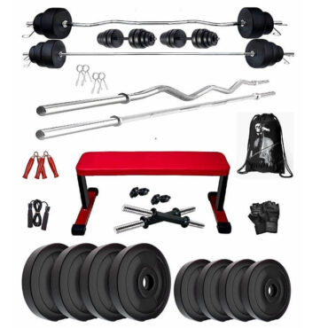 Bodyfit 50 kg Weight Plates Heavy Flat Exercise Bench