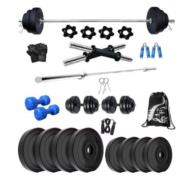 Bodyfit 25KG Weight Plates Combo 3Ft Plain Rod Home Gym Fitness Kit