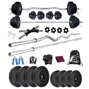 Bodyfit 28KG Weight Plates Gym Set and Fitness Kit