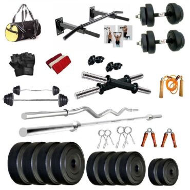 Bodyfit 30KG Home Gym Set and Wall Mounting Chin Up Bar Package