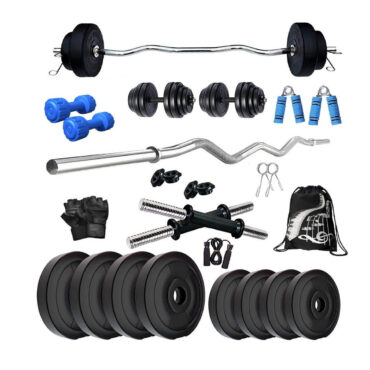 Bodyfit 35KG Weight Plates, 3ft Curl Rod Home Gym Dumbell Set