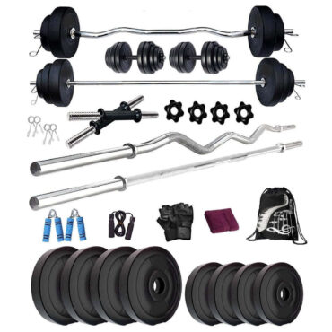 Bodyfit BF-36KG Combo 5ft Rod,3ft Rod,2 D.Rods Home Gym and Fitness Kit