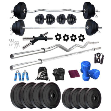 Bodyfit BF-38KG Combo 5ft Rod,3ft Rod,2 D.Rods Home Gym and Fitness Kit