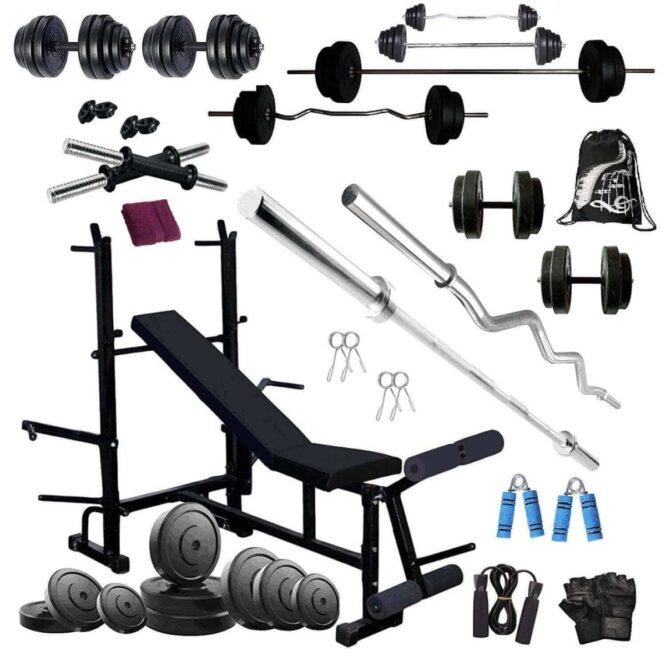 Bodyfit BF-50KG Weight Plates 8IN1 Bench Combo Home Gym and Fitness Kit