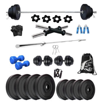 Bodyfit BY-24KG Weight Plates,5ft Rod,2 D.RODS Home Gym Dumbbell Set