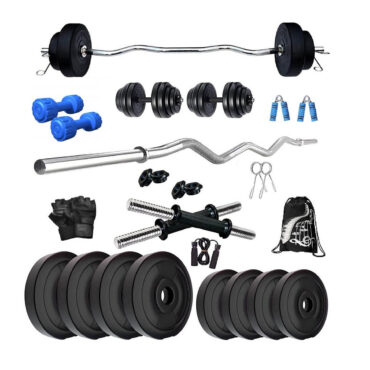 Bodyfit Fitness 10 Kg Weight Plates, Home Gym Equipment Dumbbell Exercise Set