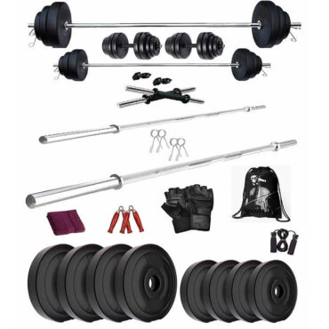 Bodyfit Home Gym Combo, Home Gym Set, Gym Bag with Accessories (25kg)