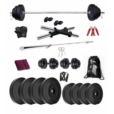 Bodyfit Home Gym Combo, Home Gym Set, Gym Bag with Accessories (40kg)