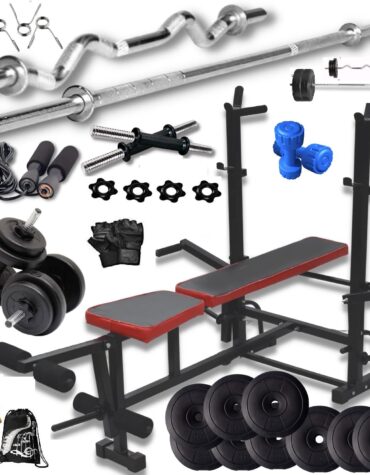 Bodyfit Fitness (20kg-100Kg) Weight Plates Gym Equipment Set for Home with  8in1 Gym Bench Press for Home Workout & Fitness Equipment for Men (50 Kg Gym  Set) : : Sports, Fitness 