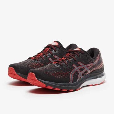 Asics Gel Kayano 28 Running Shoes (Black/Electric Red)