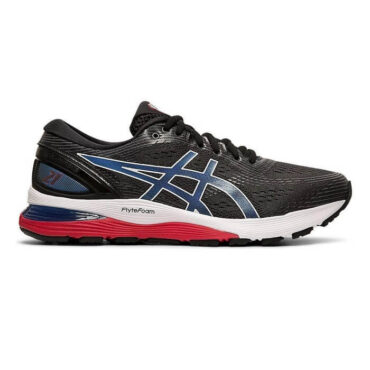 Asics Gel Nimbus 21 Running Shoes (Black/Electric Blue)