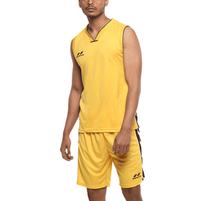 Nivia Panther Basketball Jersey Set (Yellow)