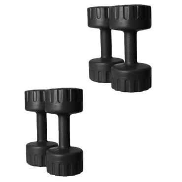 Bodyfit Combo PVC Dumbbells Set, Home Gym Exercise Equipment, Black PVC Coated Dumbbells, Fitness and Weights for Unisex (2 Pairs)