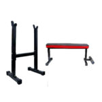Bodyfit Bench Combo 2 - Weight Lifting Fitness Bench + Bicep Stand, Exercise Bench Set Home Gym Set