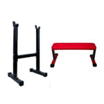 Bodyfit Bench Combo 2 - Weight Lifting Fitness Bench + Bicep Stand, Exercise Bench Set Home Gym Set