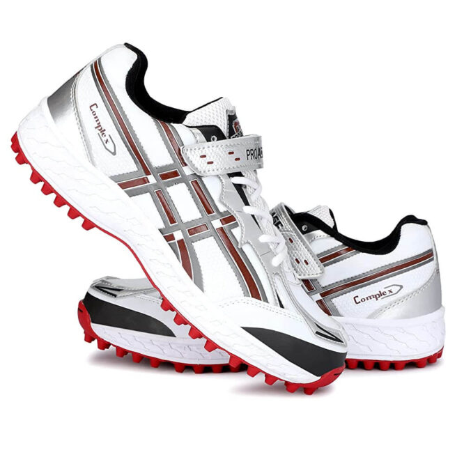 Proase CG002 Cricket Shoes (White-Red)