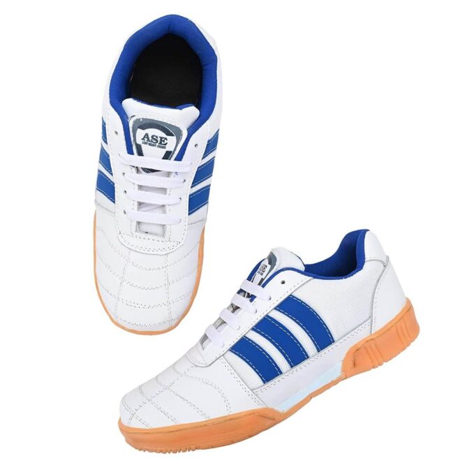 Proase Leather Cloth Badminton Shoes (White/Blue)