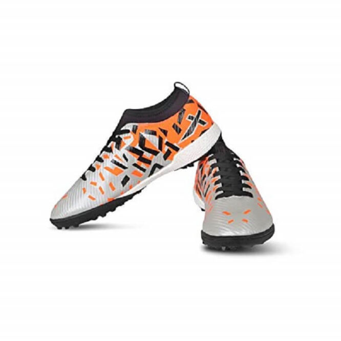 Vector X Flame Indoor Football Shoes (SLVRBLKORG)