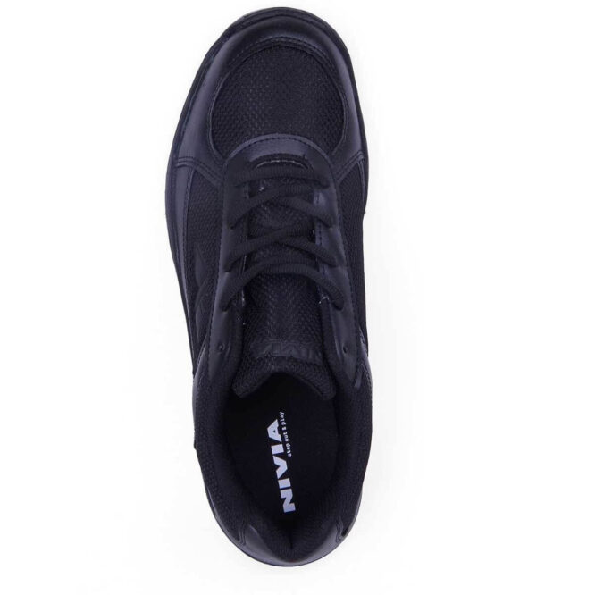 Nivia Mens School Shoes With Lace (Black-405)