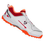 SG Club 5.0 Rubber Spikes Cricket Shoes (White/Red/Orange)