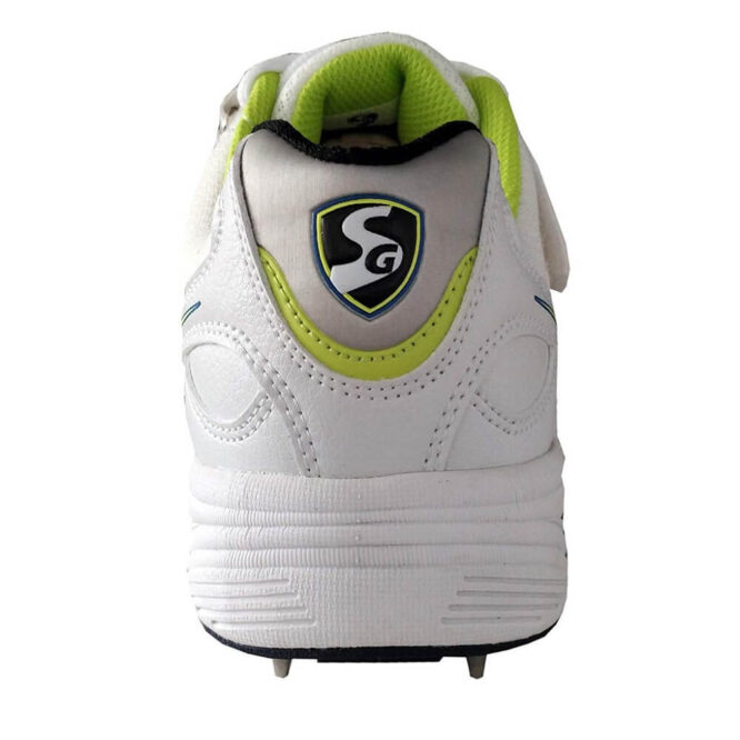 SG Hi-Light Cricket Studds with Metal Spikes Cricket Shoes (White/Flora/Black)