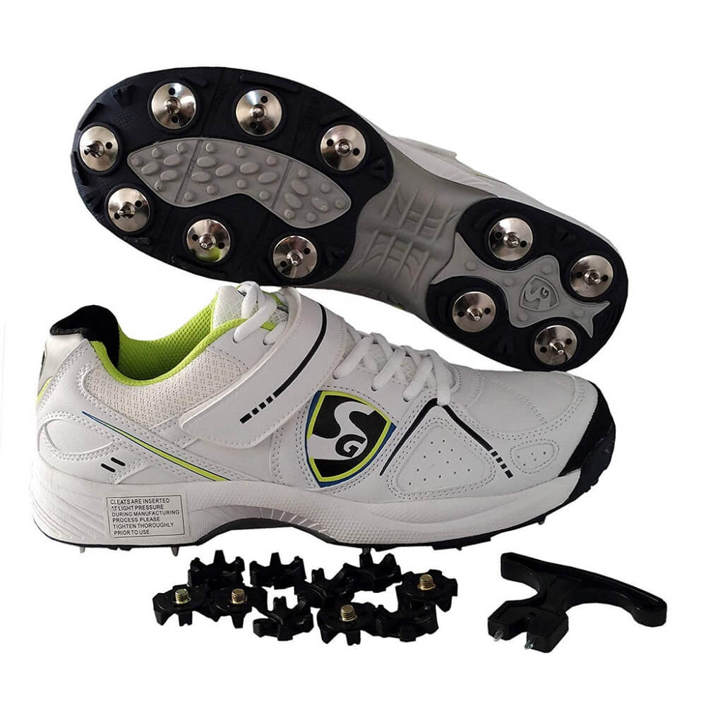 Buy SG Hi-Light Cricket Studds With Metal Spikes Cricket Shoes  (White/Flora/Black) Online At Low Prices In India 
