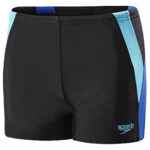 Speedo Color Block Swimming Aqua shorts for Boys (Black/Amparo Blue/Turquoise)
