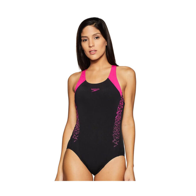 Speedo Female Swimwear Boom Splice Racerback (Black/Electric PinK)