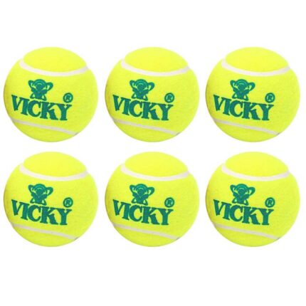 Vicky Cricket Tennis Ball, Light - Yellow (6Pcs)