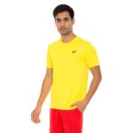 Yonex 1445 Round Neck Badminton T shirt ( Blazing Yellow/ Gilbratar Sea) M