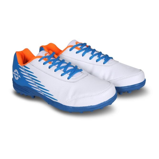 NIVIA Hook 2.0 Cricket Shoes (White-Blue)