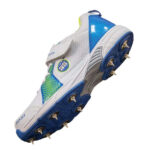 SS Ranger Metal Spikes Cricket Shoes (White/R Blue/Lime)