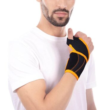 Tynor Neo Wrist Support With Thumb Loop (Green & Orange)