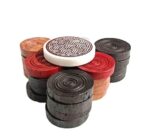 Astro Wooden 24 Carrom Coins with Striker and Powder