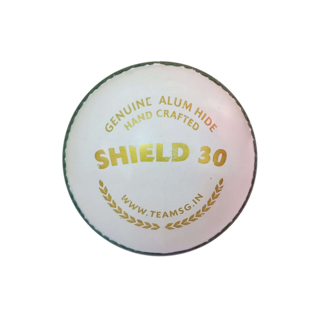 SG Shield 30 White Cricket Leather Ball (Pack of 1 or 6)