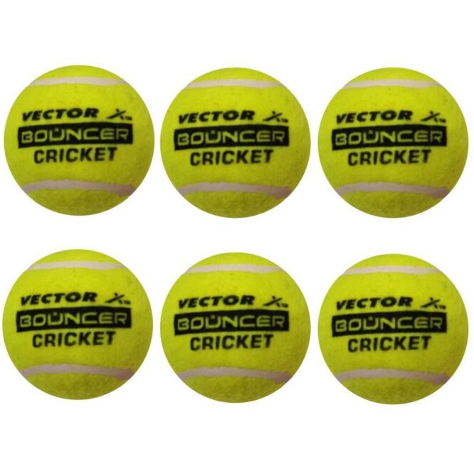 Vector X Cricket Tennis Ball (Pack of 6 -Yellow)