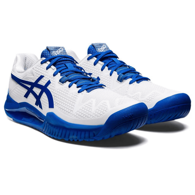 Asics Gel Resolution 8 Tennis Shoes (White/Tuna Blue) p3