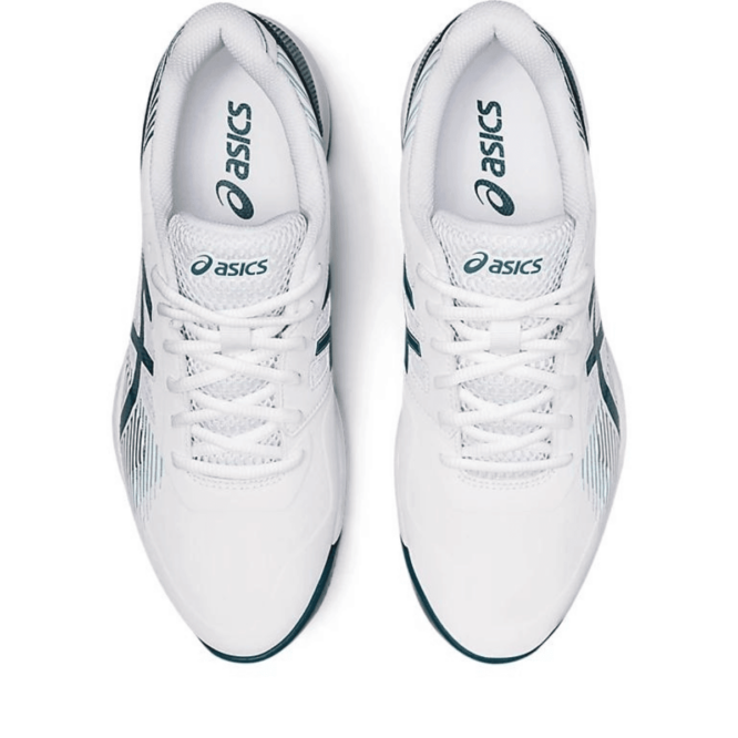 Asics gel-game 8 tennis shoes (white/velvet pine) P1