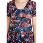 Rovars Poly Jersy - Printed Swimming Costume for Women Frock Style-Red (4)