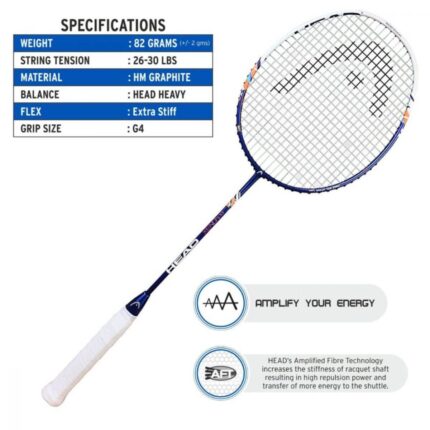 Head Xenon 3.3 Badminton Racquet (Strung) (4)